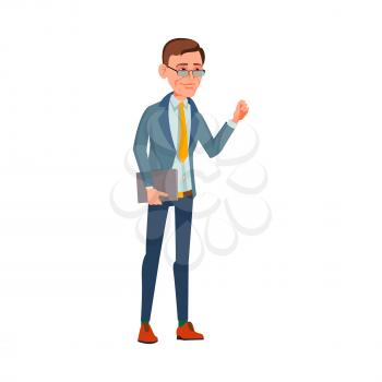 man manager kicking at client door cartoon vector. man manager kicking at client door character. isolated flat cartoon illustration