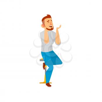 smiling man enjoying in jazz bar cartoon vector. smiling man enjoying in jazz bar character. isolated flat cartoon illustration