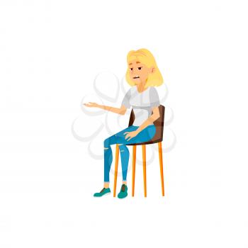 blond hair woman on boring conference cartoon vector. blond hair woman on boring conference character. isolated flat cartoon illustration