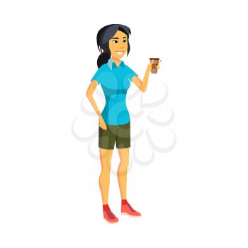 smiling asian lady speaking with friend in coffee cafe cartoon vector. smiling asian lady speaking with friend in coffee cafe character. isolated flat cartoon illustration