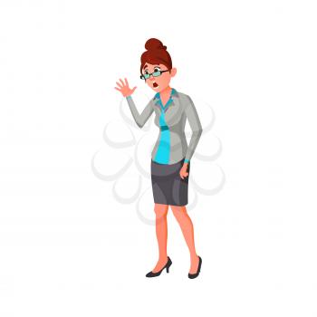 shocked woman teacher expressing panic and fear at classroom cartoon vector. shocked woman teacher expressing panic and fear at classroom character. isolated flat cartoon illustration