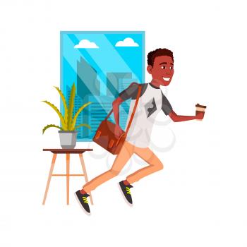Running businessman fast. Speed winner. Motivation runner. vector character flat cartoon Illustration