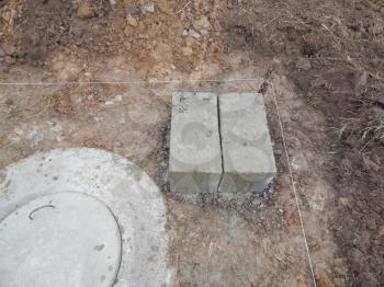 Concreting foundation blocks, cinder, concrete work