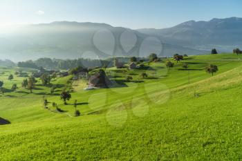 View of the countryside near Sarnen Obwalden in Switzerland