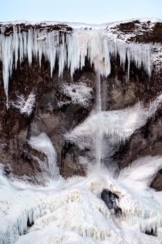 Frozen Waterfall near Vik Iceland