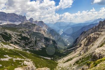 View near the Three Peaks in the Dolomites