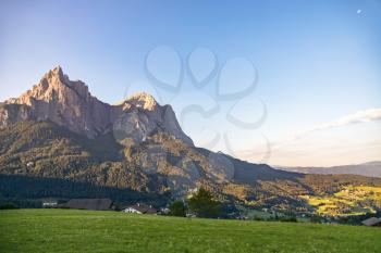 FIE ALLO SCILIAR, SOUTH TYROL/ITALY - AUGUST 8 : View of Sciliar mountain Dolomites, South Tyrol, Italy on August 8, 2020