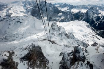 View from Sass Pordoi in the Upper Part of Val di Fassa