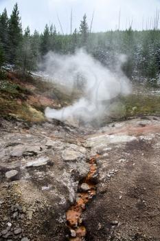 View of the Artist Paint Pots in Yellowstone