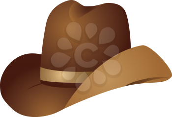 Illustration of brown cowboy hat on white background.