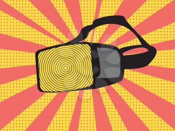 Retro pop art style virtual reality glasses design.