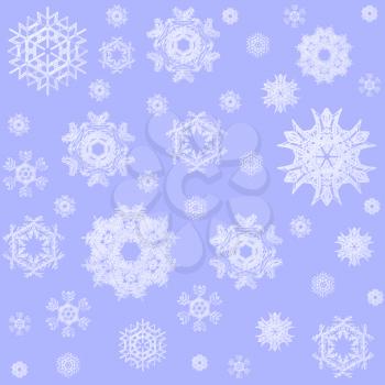 Illustration of abstract snowflakes background, texture, pattern