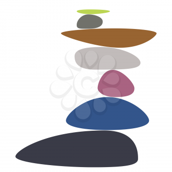Abstract minimalistic illustration of colorful balance stones design.