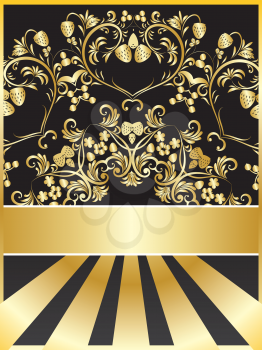 Decorative background with ornamental golden floral elements.