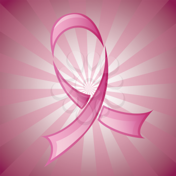Breast cancer awareness abstract style pink ribbon.