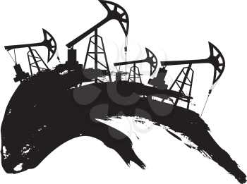 Oil industry grunge design with black splatter.