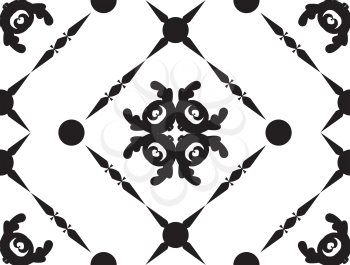 Beautiful abstract black ornament on white background.