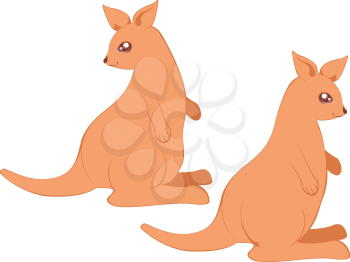 Cute cartoon kangaroo, abstract animal design illustration.