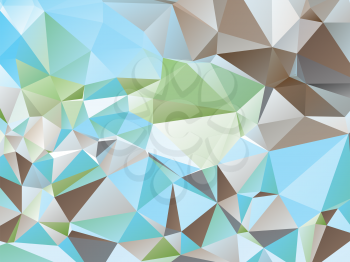 Abstract geometric background with triangles of blue, brown and green colors