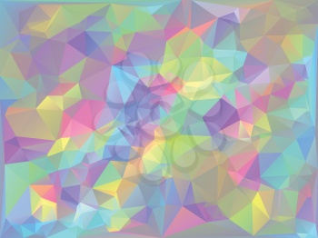 Trendy stylized iridescent polygons, abstract holographic background.