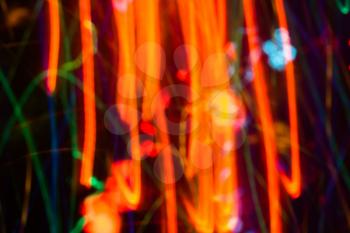 Colorful lights blurred in motion as abstract background.