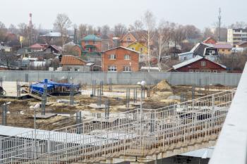 Houses in the suburbs near the construction site.