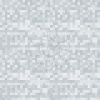 Abstract grayscale pixelated seamless pattern on white