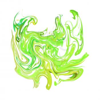 Bright colourful green paint splash isolated on white