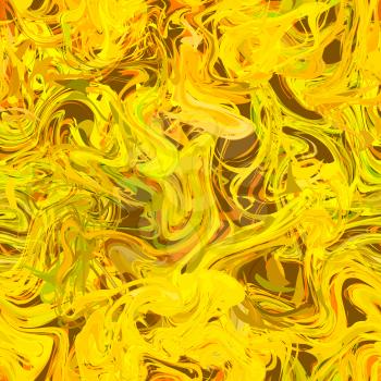 Bright colourful yellow paint splash on dark background, seamless pattern