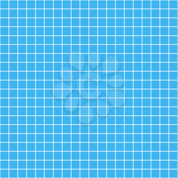 Five millimeters square white grid on blue, blueprint seamless pattern