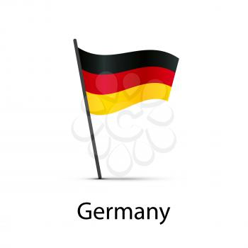 Germany flag on pole, infographic element isolated on white