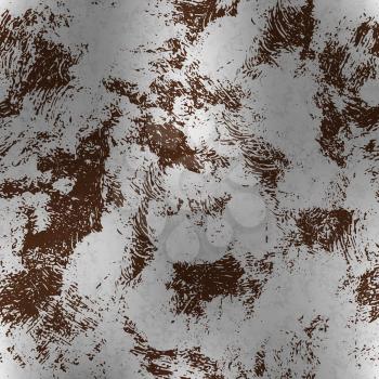 Metallic foil with rust, textured seamless pattern