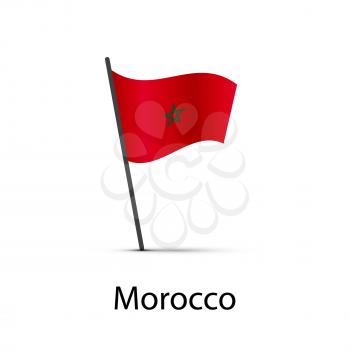 Morocco flag on pole, infographic element isolated on white