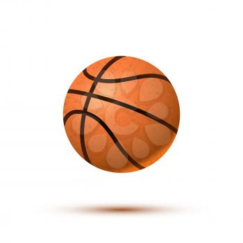 Realistic basketball ball with shadow isolated on white