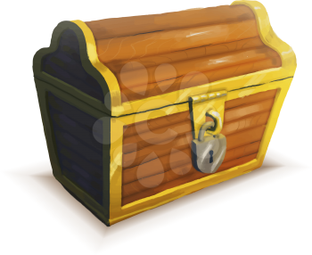 Realistic icon of treasure chest isolated on white