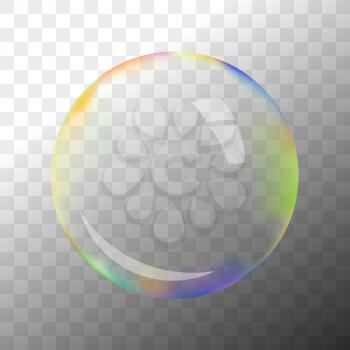 Colorful transparent vector soap bubble with hotspot