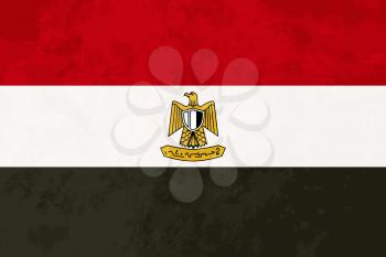 True proportions Egypt flag with grunge texture