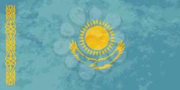 True proportions Kazakhstan flag with grunge texture.eps