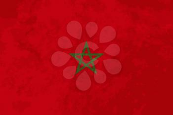 True proportions Morocco flag with grunge texture