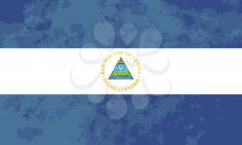 True proportions Nicaragua flag with grunge texture
