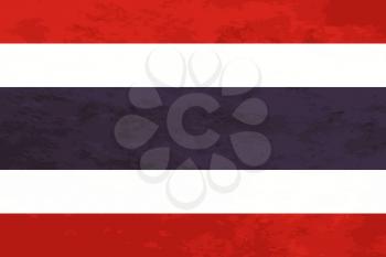 True proportions Thailand flag with grunge texture