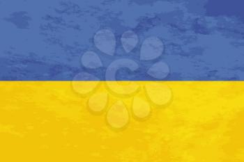 True proportions Ukraine flag with grunge texture