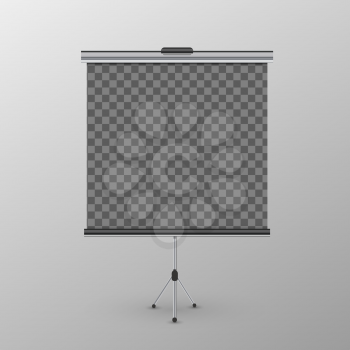Blank realistic roll-up banner on tripod with transparent place for advertise poster