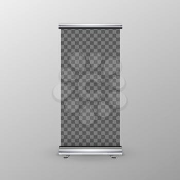 Blank realistic roll-up banner with transparent place for advertise poster