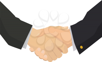 Handshake flat illustration for business and finance isolated on white
