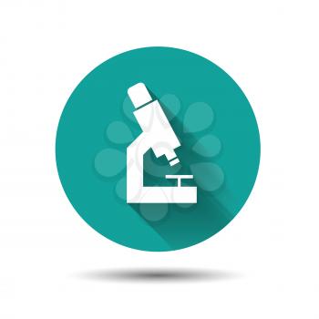 Microscope vector icon flat illustraton with long shadow