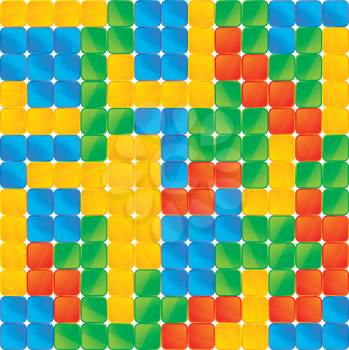 Tetris game pieces on white, seamless pattern