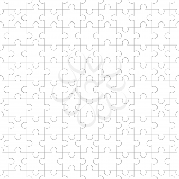 All type of white jigsaw pieces seamless pattern