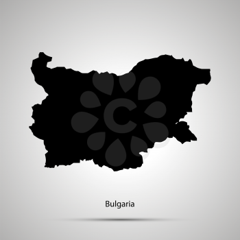 Bulgaria country map, simple black silhouette