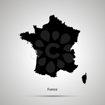 France country map, simple black silhouette